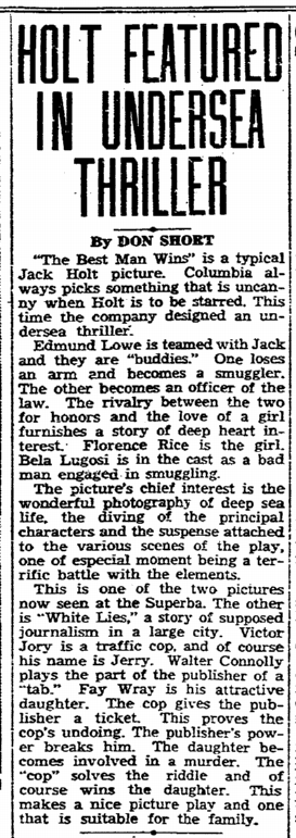 Best Man Wins, Evening Tribune, January 30, 1935