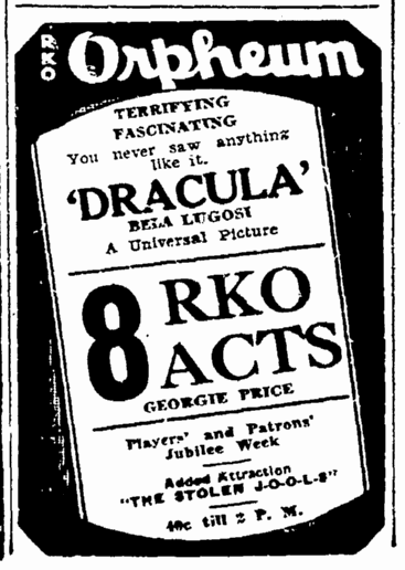 Dracula, San Francisco Chronicle, Sunday, April 5, 1931 2